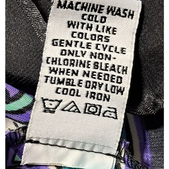 Signature By Sangria Halter Black & Purple Paisley Handkerchief Hem Dress Size 1 - Picture 10 of 10